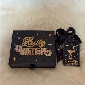 Louis Vuitton Blue and Gold Gift Box with Ribbon